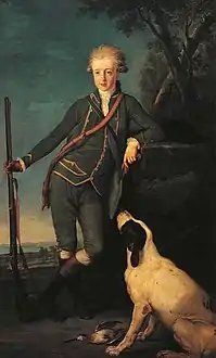 Portrait du comte Nikita Panine enfant, 1779Huile sur toile. 167 × 104 cmGalerie Tretiakov, Moscou