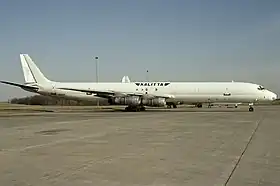 N814CK, le Douglas DC-8 impliqué dans l'accident, ici en juillet 1993 (1 mois auparavant).