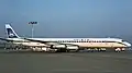 L'appareil impliqué dans l'accident, alors qu'il était encore en service chez Arista International Airlines, à l'aéroport de Zurich en Avril 1984.