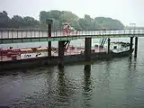 Barge Dettmer tank sur l'Elbe près de Hambourg, transportant de l'acide sulfurique