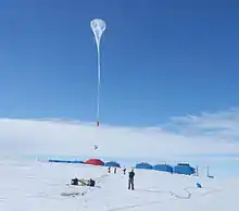 Vue d'un ballon lancé durant la campagne de janvier 2013.