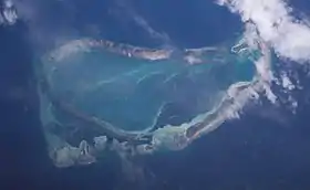 Image satellite de l'atoll Farquhar.