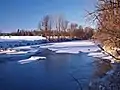 La rivière aux Brochets en amont du pont couvert