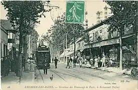 L'ancien terminus du Cygne d'Enghien, avant 1908.