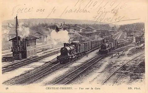 La gare de Château-Thierry, vue au début du XXe siècle.
