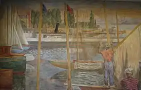 "Le port de Neuchâtel" (détail)