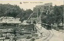 carte postale de 1906 en noir et blanc montant une vue de Bouillon