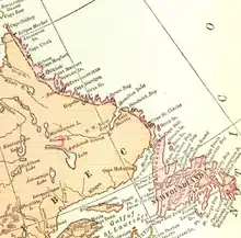 carte de Terre-Neuve en 1912