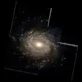 On ne voit pas de barre au centre de NGC 3486. (télescope spatial Hubble.)
