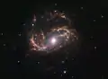 Image dans le domaine de l'infrarouge réalisée avec les données du télescope spatial Spitzer.
