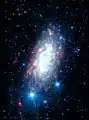 NGC 3621 en infrarouge par le télescope spatial Spitzer.