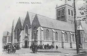 L'église Saint Martin avant la Première Guerre mondiale.