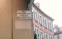 Plaque de rue de la rue Alexandre-Mari