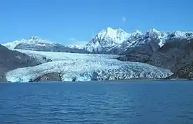 Vue du front glaciaire depuis la baie Glacier.