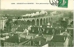 Le viaduc, d'après une carte postale oblitérée en 1909.