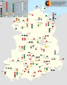 Carte de l'Allemagne de l'Est montrant les bases militaires.