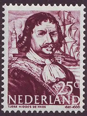 Tjerk Hiddes de Vries Postzegel 1943.