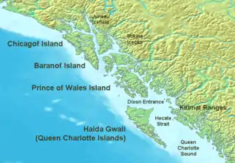 Iles de la côte Nord-Ouest avec l'île Baranof
