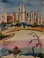 Ny Central Park, gouache sur papier, 1975.