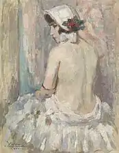 Femme assise nue vue de dos, ca 1913