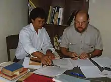 En mission à l’école supérieure d’agriculture de Nabong (Laos) (1993).