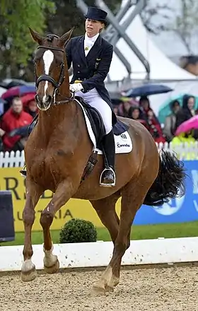 Nadine Capellmann avec le Württemberger Girasol, au Grand Prix Freestyle du CDI 5* de München-Riem, 2013