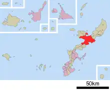 carte de Katsuyama, Okinawa.