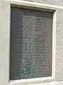 Le monument aux morts : liste des morts de la Première Guerre mondiale 1.