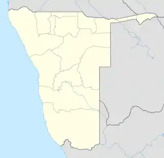 Localisation sur la carte de Namibie
