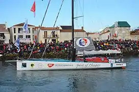 Nándor Fa au départ du Vendée Globe 2016-2017.