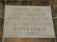 Plaque côté sud.