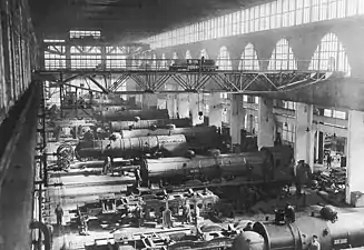 Pacific 231 en construction dans les usines Batignolles.