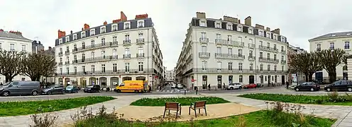 Coté sud, dans l'axe de la rue La Fayette