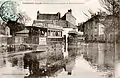 Tramway Mékarski lors des inondations de 1904 Nantes Chantenay, boulevard Carnot (actuel boulevard de Chantenay).