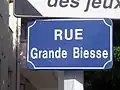 Panneau de la rue Grande Biesse