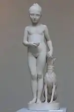 Lorenzo Bartolini, Napoléone-Elisa Baciocchi et son chien, 1812, marbre.