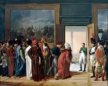 Napoléon reçoit la délégation perse au château de Finckenstein.