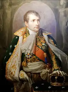 Napoléon roi d'Italie, Andrea Appiani (1805), avec l'écharpe et la plaque de l'ordre.