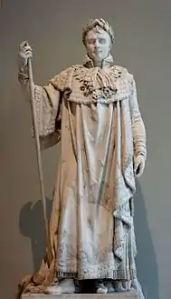Napoléon Ier en costume du Sacre (1813), marbre, Paris, musée du Louvre.