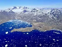 Vue aérienne de Narsaq.