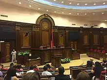 Hémicycle des séances plénières de l'Assemblée nationale.