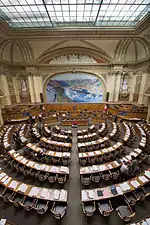 Le Conseil national, la chambre basse de l'Assemblée fédérale suisse.