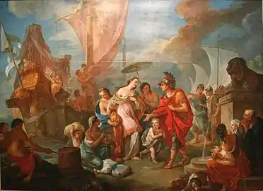 Charles-Joseph Natoire,L'Arrivée de Cléopâtre à Tarse (1756).