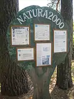 Panneau sur Natura 2000 en Forêt de Rennes