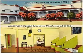 Salle des bains d'eau chaude (carte postale 1930/1945).