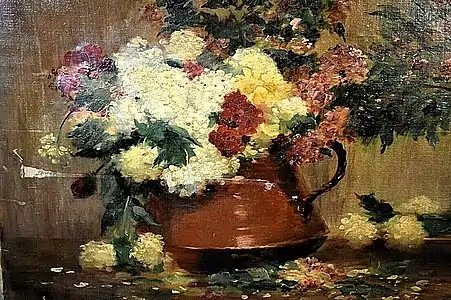 Nature morte aux fleurs dans un vase en cuivre, 1888