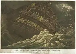 Le Ville-de-Paris sombre à l'automne 1782 dans une tempête alors qu'il est en cours de transfert vers l'Angleterre.