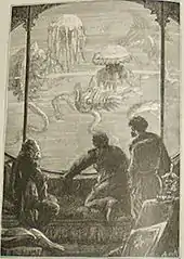 Trois hommes observant des animaux marins à travers une vitre.