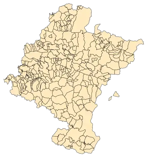 Carte des communes de la Navarre.