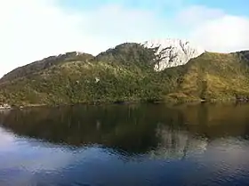 L'île Guarello vue du Seno Contreras